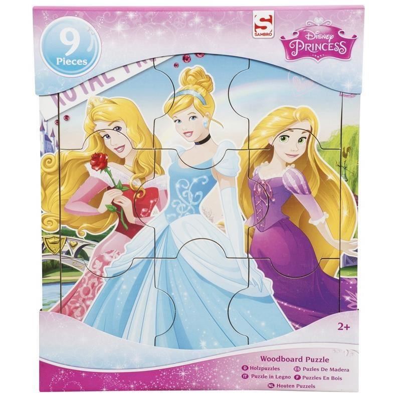 Puzzle lemn 9 piese Printesele Disney