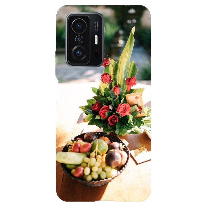 Кейс съвместим с Xiaomi Mi 10T Pro модел Кошница с плодове и цветя, Силикон, TPU, Обратно
