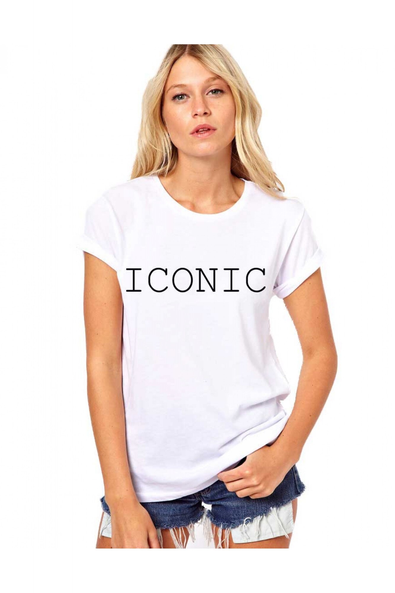 Tricou dama alb - ICONIC, Alb, XL