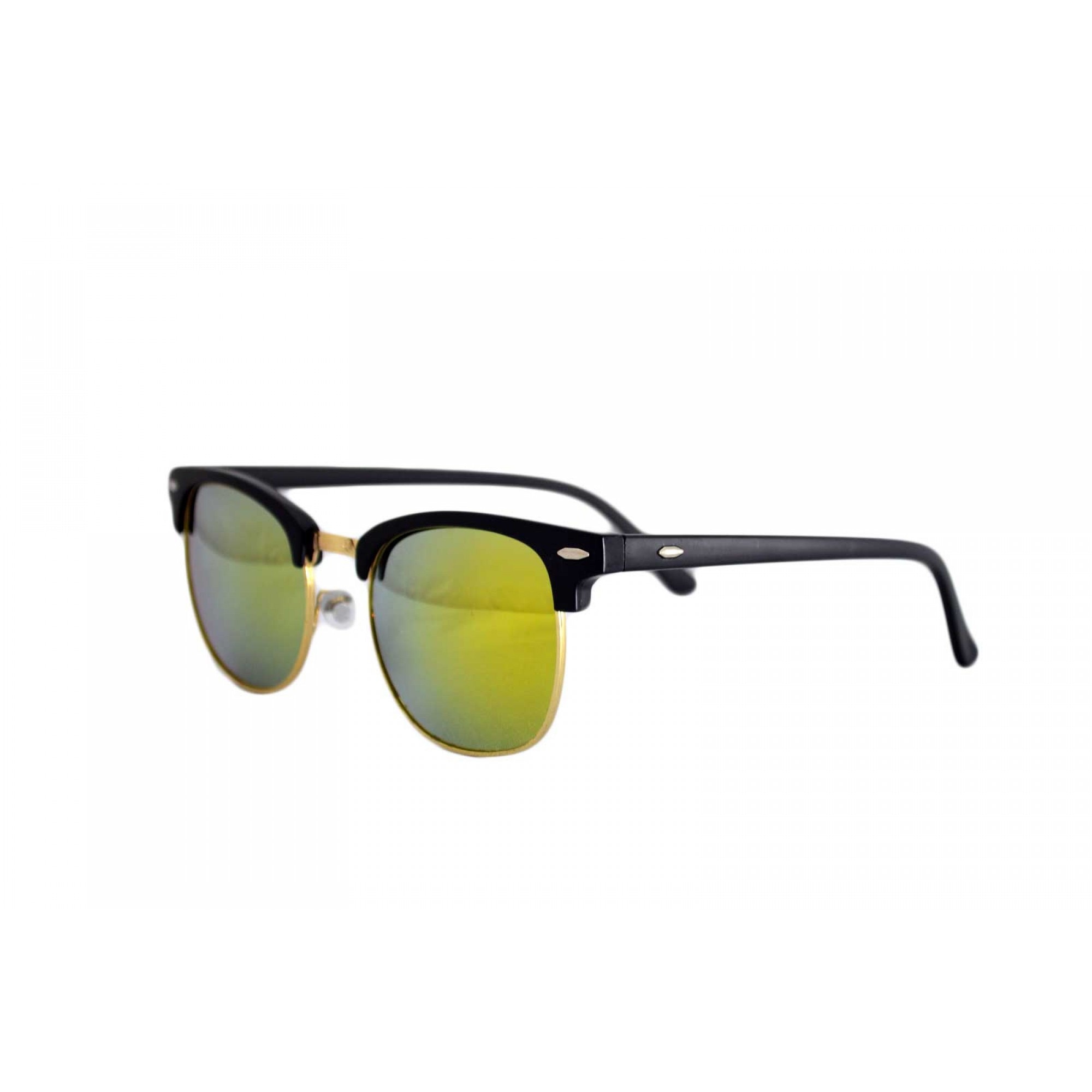 Ochelari de soare Clubmaster Retro Verde Reflexii - Negru