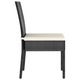 Set de 4 scaune de bucatarie cu perne, vidaXL, Poliratan, 57 x 44 x 88 cm, Negru/Perne crem