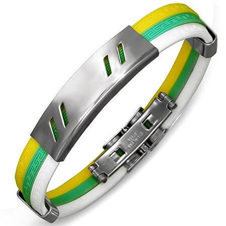 Bratara otel inox cu cauciuc Galben - BeSpecial