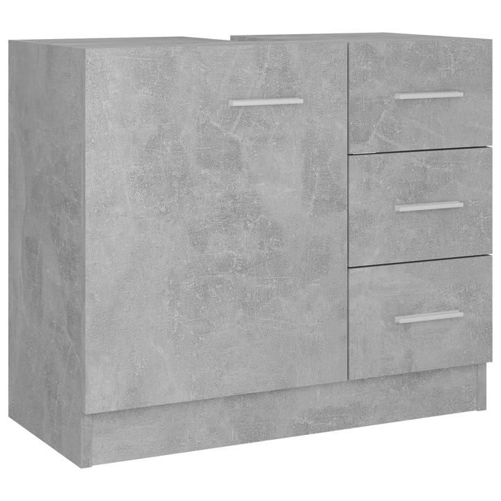 Долен шкаф за мивка vidaXL, бетонно сив, 63x30x54 см, ПДЧ