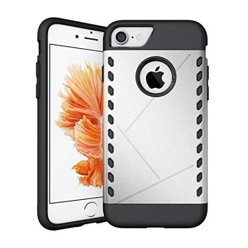 Husa protectie iPhone 7, Cruzerlite Spartan Dual-Layer Argintiu