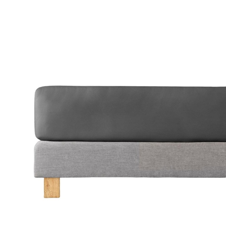 Cearceaf de pat Estella, Bumbac, 160g/m2, 200x200cm, Gri inchis