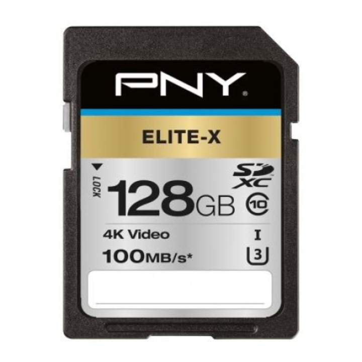 PNY Elite-X CL10 128GB SDXC карта с памет (P-SD128U3100EX-GE) (P-SD128U3100EX-GE)