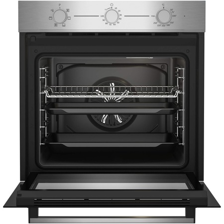 Set Cuptor incorporabil Beko BBSE12130XD, Electric, 71 l, Clasa A, Booster, Fan Assisted cooking, SteamShine Cleaning,Timer, Inox + Plita incorporabila Beko HIAG64223SX, Gaz, 4 arzatoare, High-Efficiency Gas Burner, 60 cm, Inox