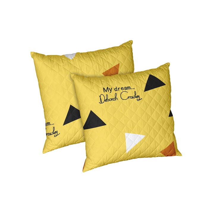 Set 2 perne Fantasy, microfibra matlasata Alcam, 70x70 cm, multicolor