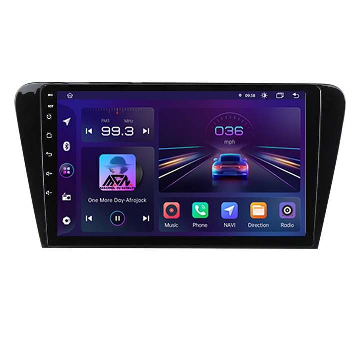 Android 10 навигация, 10.1″ екран, 8GB RAM 128GB вътрешна памет, осемядрен процесор, 4G SIM слот, съвместим Skoda Octavia 3 2013-2018