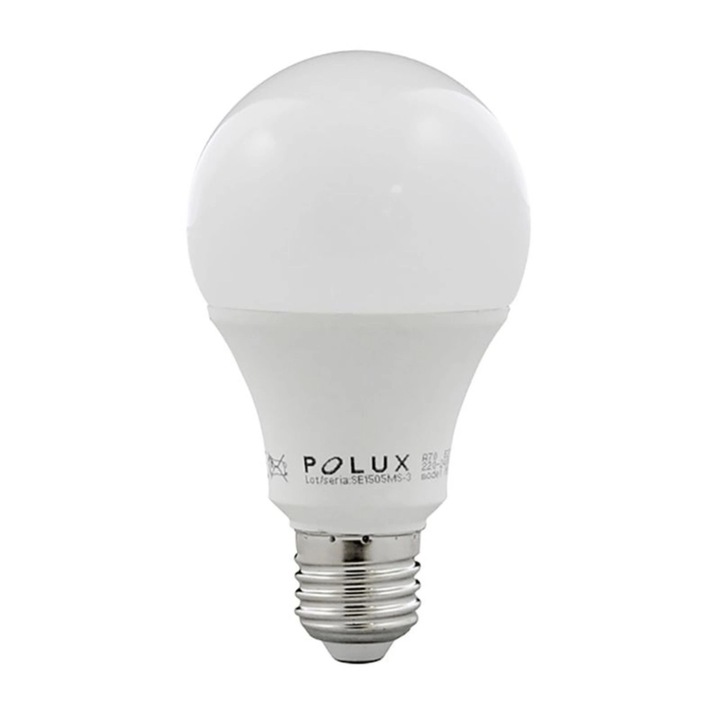 Bec LED Polux, E27, alb cald, 3000K, 14 W, 1250 lm, tip bulb, mat