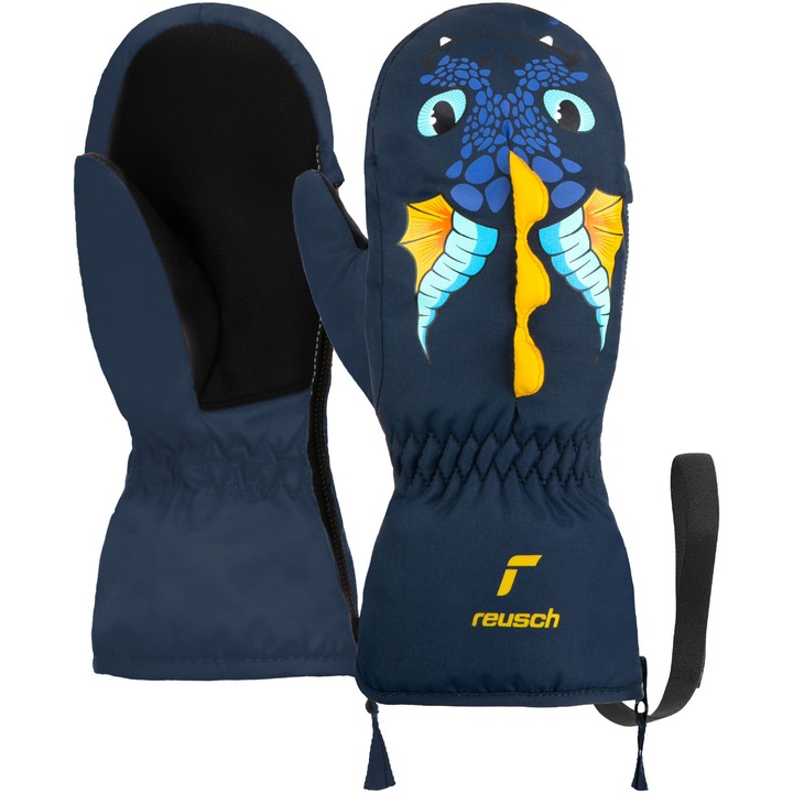 Manusi ski copii Reusch Sweety Mitten - Dragon, albastru, marime II