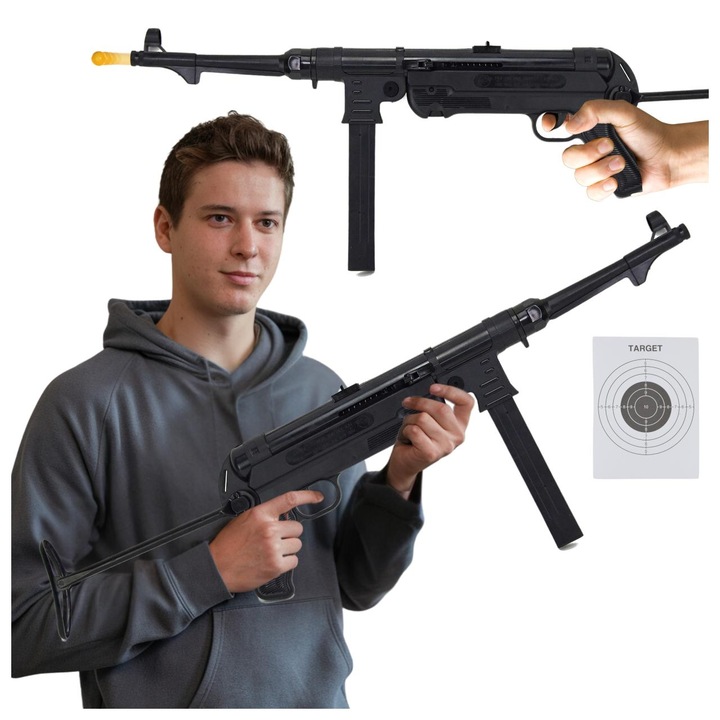 Pusca jucarie MP40, ABS, 18 ani+, Negru