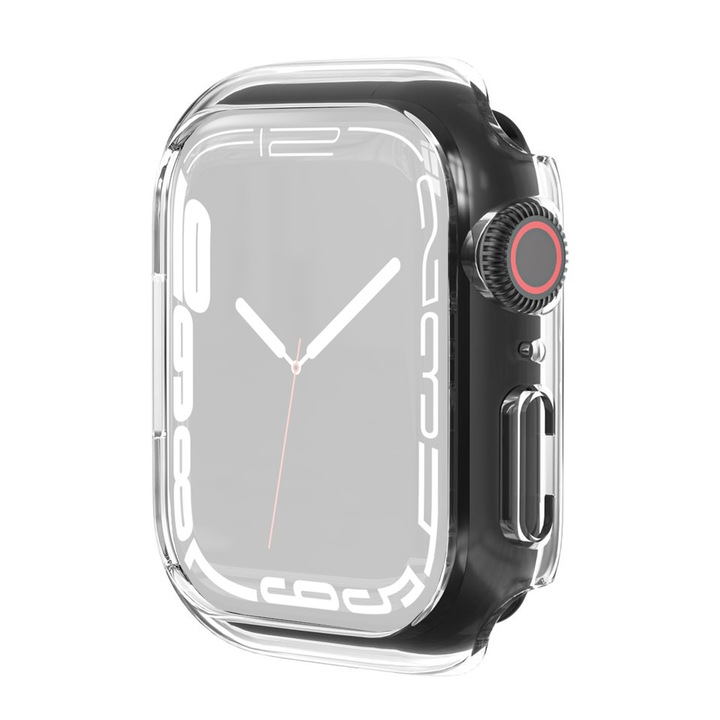 Защитен калъф от закалено стъкло WatchBand™, Съвместим с Apple Watch 1/2/3/4/5/6/7/SE/Nike+ - 42 mm, Прозрачен