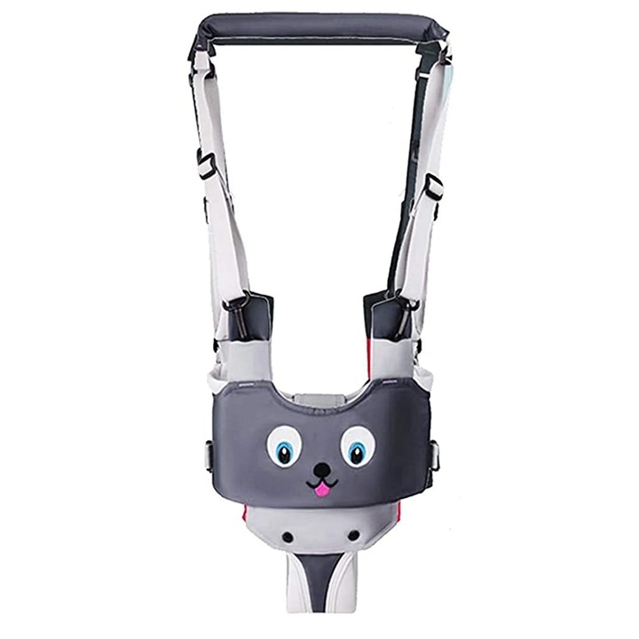 Ham bebe cu suport tip chilot detasabil, premergator, asistare mers, bumbac, gri, Toyska®