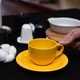 Чаша за кафе с чинийка, Cesiro, 180 мл, жълта
