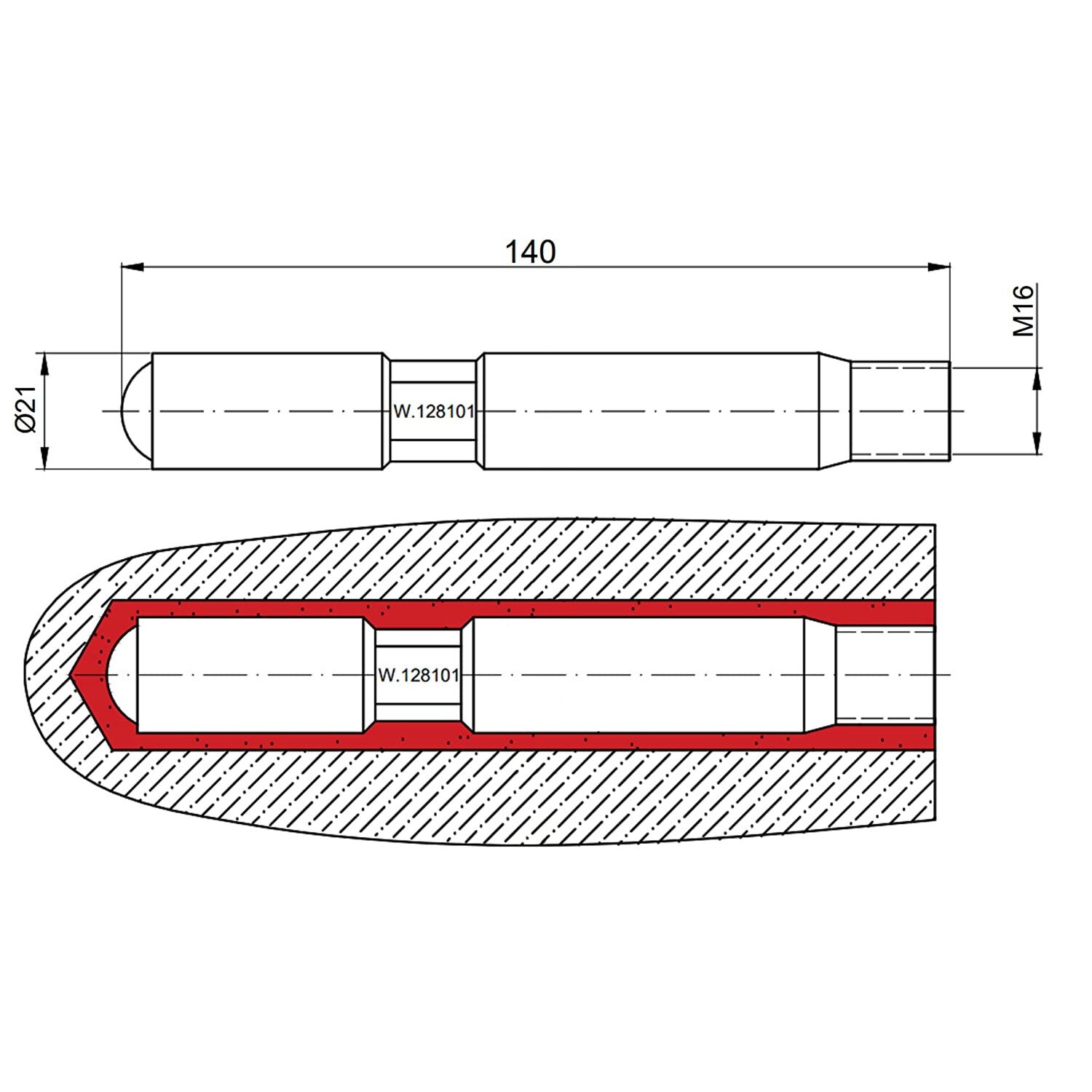 Анкер за регулируема панта FI, Kotarbau, 21 мм, M16, Стомана - eMAG.bg