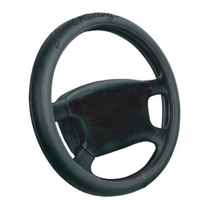 Husa volan, Piele ecologica, 37/39 cm, Negru