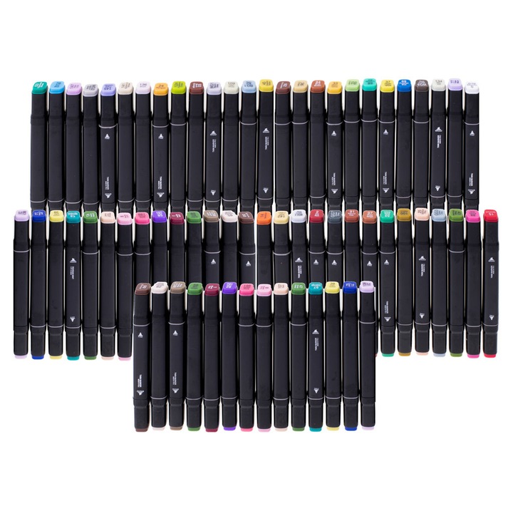 Set de 48 Markere cu doua fete multicolore