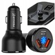 Зарядно за кола Feegar, бързо, 3 USB, LED, 66 W, черно