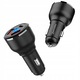 Зарядно за кола Feegar, бързо, 3 USB, LED, 66 W, черно