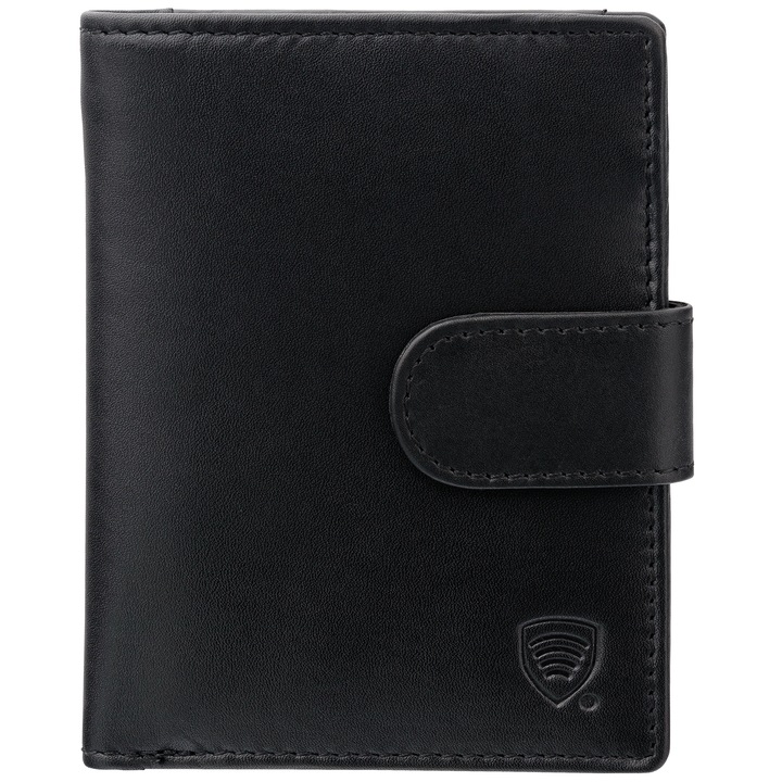 Мъжки портфейл, естествена кожа, RFID BLOCK защита, джоб за лична карта, Koruma, SM-906PBL, черен