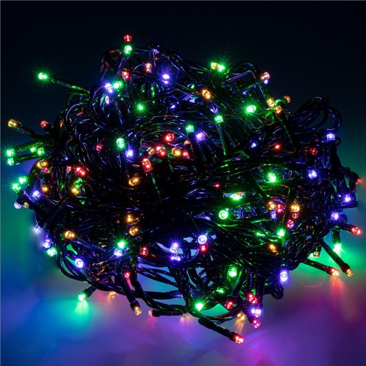 Karácsonyfa világítás, 19,5 méter, 300 LED, többszínű, többszínű