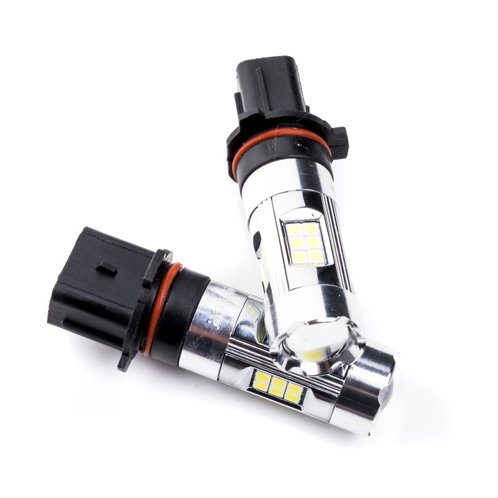 Комплект от 2 LED крушки, EinParts Automotive, PSX26W, 27 светодиода, SMD, 6000K, Сребрист