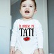 Body cu maneca lunga bebe personalizat cu mesaj "Il iubesc pe tati", alb, 100% bumbac, 6-12 luni
