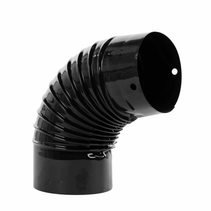 Cot cret evacuare fum SPV, tabla emailata, D 130 mm, negru lucios