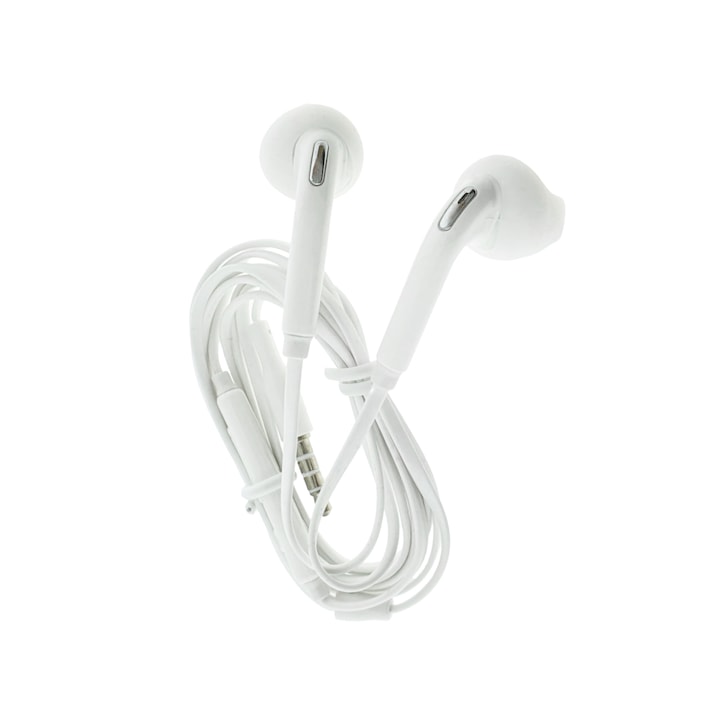 Casti In-Ear cu microfon, pentru Galaxy S6, EG920LW, control pe fir, cablu 120 cm, conector jack 3.5mm, albe