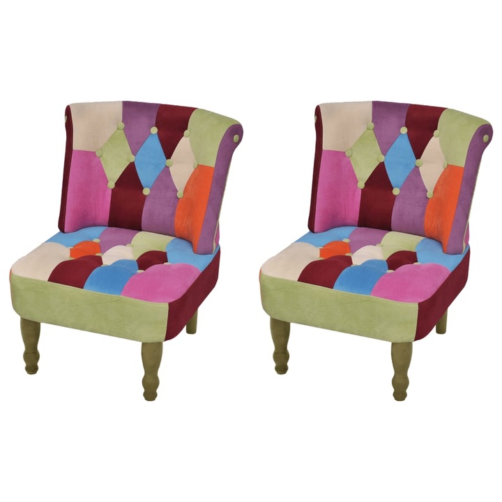 2 db foltvarrott mintás francia stílusú szövetszék (240810)