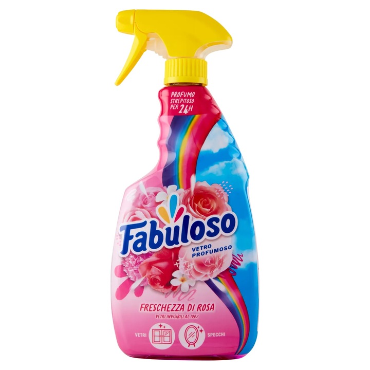 Solutie Curatat Geamuri Parfum Trandafiri Fabuloso, 600 ml