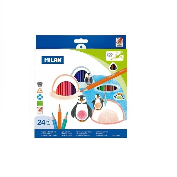 Creioane colorate 24 de culori