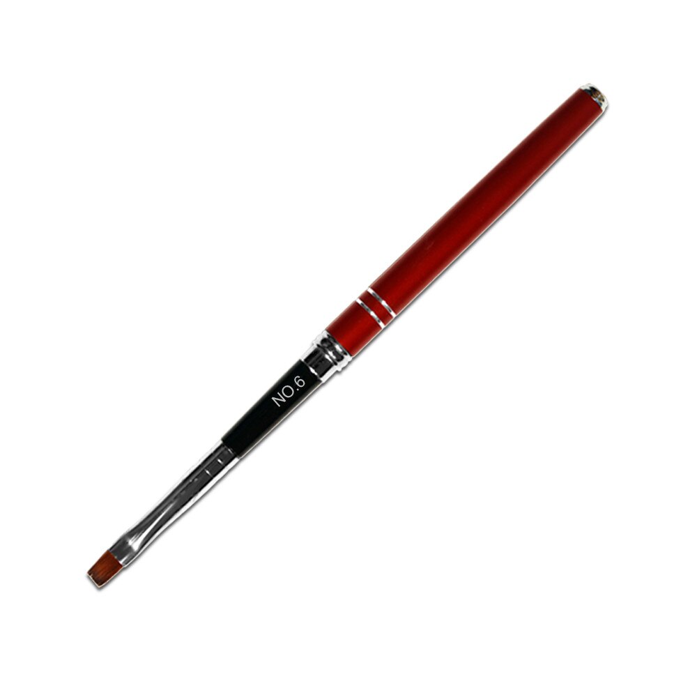 Pensula Gel Dreapta, Tehnica Gel Unghii, Nr. 6, Brand E-Unghii, Model Pensula cu Capac, Culoare Visiniu