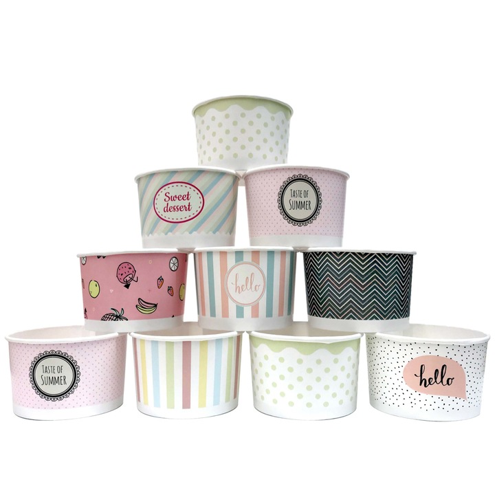 Set cani pentru servire inghetata/Prajituri Oem, 25 buc