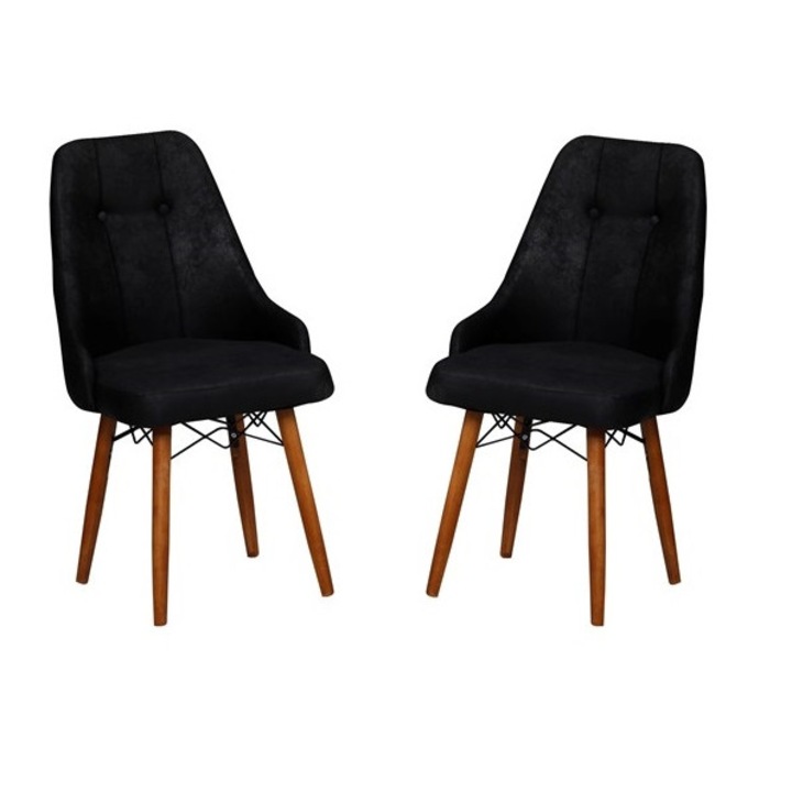 Set Scaune 2 buc Eros 2 IN 1 Negru HAMAN, schelet de fag, 93 x 50 x 45