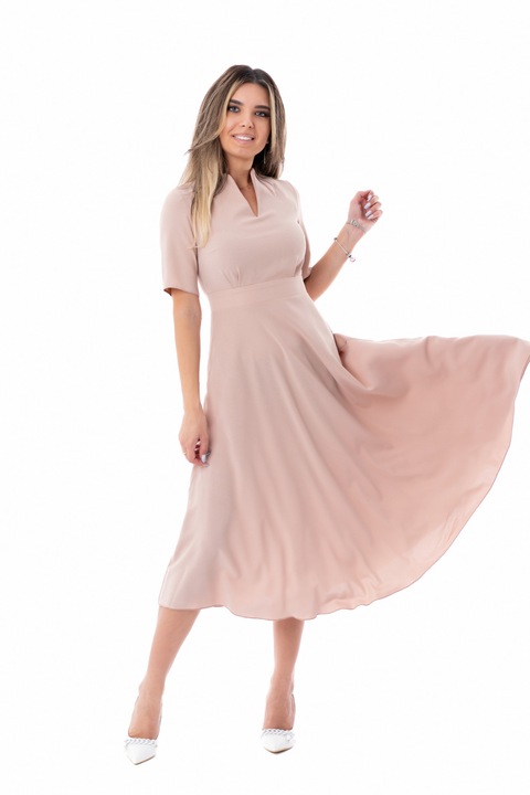 Rochie Elvira Bej Crep, Bej