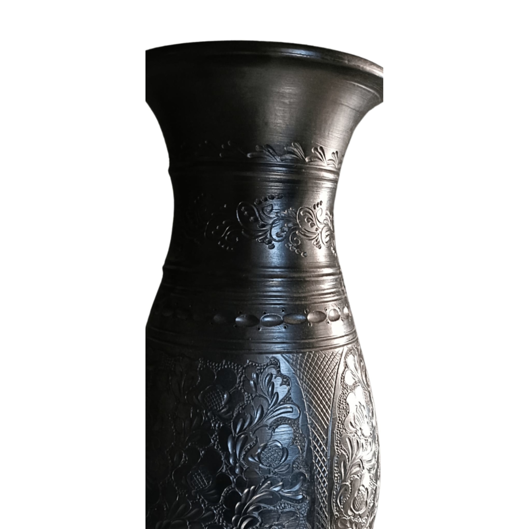 Vaza ceramica traditionala, Corund, Negru lacuit, 52 cm - eMAG.ro