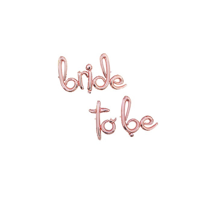 Фолиеви балони в цвят розово злато BRIDE TO BE, 132x40 см
