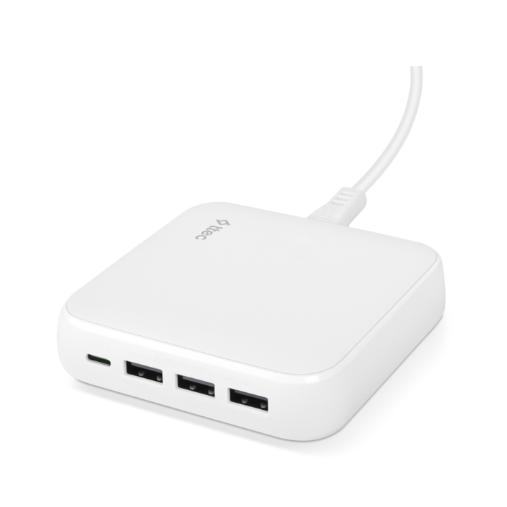 Statie de incarcare, ttec, SmartCharger Duo, GAN, PD 65W, incarcator rapid de calatorie, USB-C + USB-C, alb