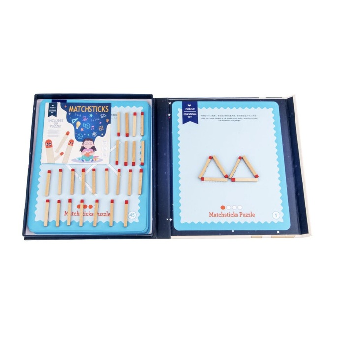 Montessori típusú oktató játék, Rajzok mágneses gyufaszálakkal, 3 éves kortól