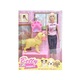 Papusa, Betty, 3 catelusi mici + accesorii, Plastic, 3 ani+, Multicolor