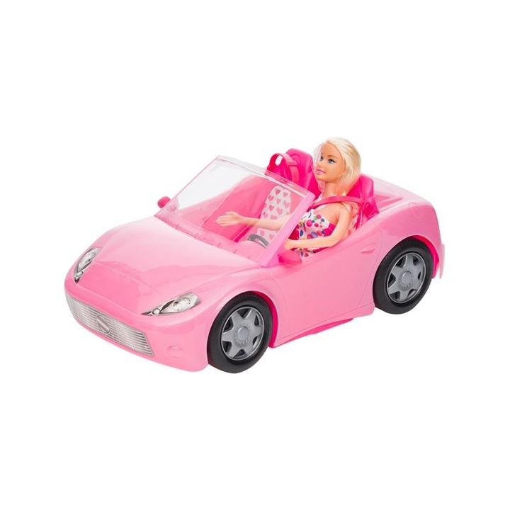 Кукла Betty, Кабриолет, Рокля, Четка за коса, Пластмаса, 3+ години, Розов