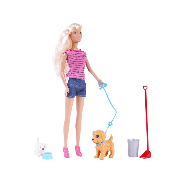 Кукла Betty, Куче, Купа, Храна, Кофа, Лопата, Пластмаса, 3+ години, Розов