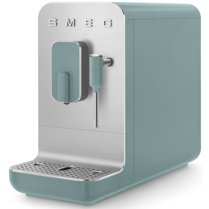 Автоматична еспресо кафемашина Smeg BCC02EGMEU, 50's Style, 1350 W, 19 бара, Изумрудено зелена