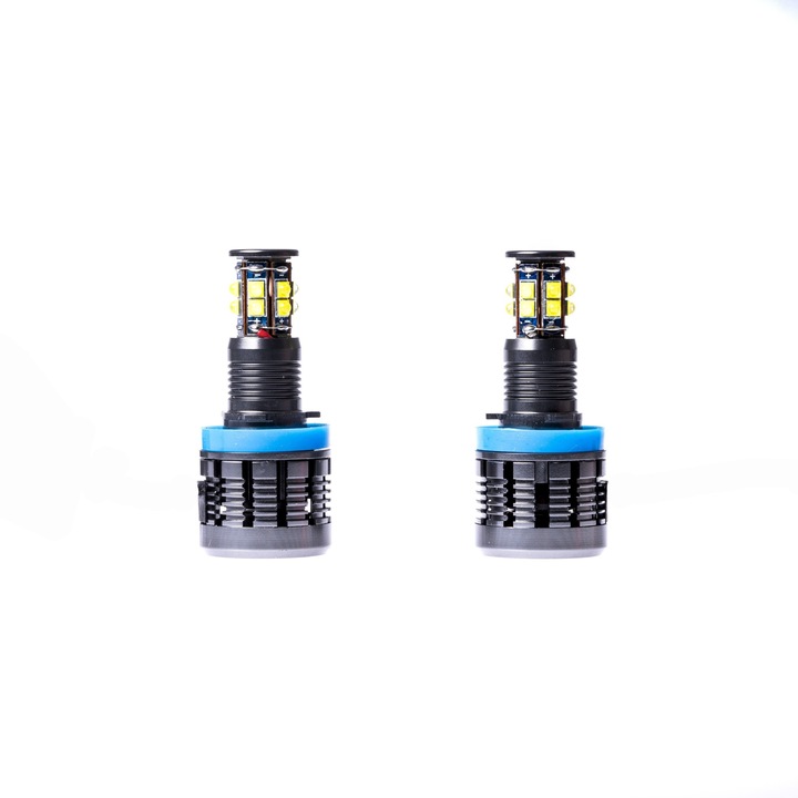 Set 2 becuri LED Markers Angel Eyes, EinParts Automotive, H8, Pentru BMW, 2 x 120 W, 12 V, Alb rece