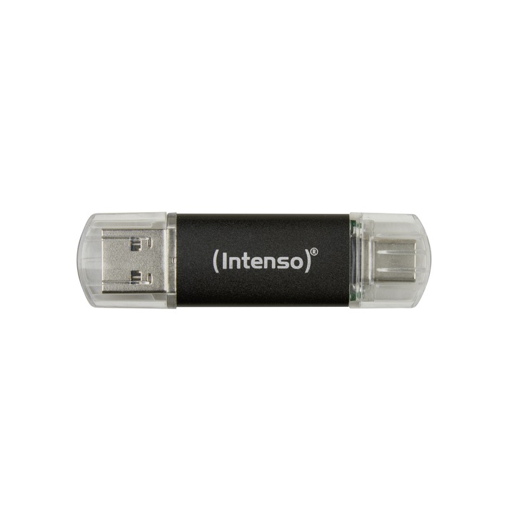 Intenso (3539480) 32GB Twist Line USB3.2 Pendrive, USB-A és USB-C csatlakozóval, fekete