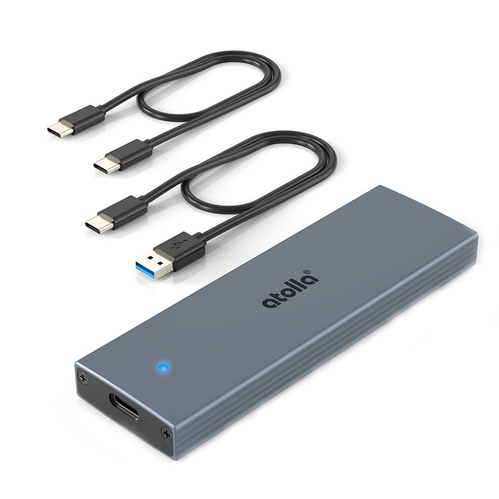 Адаптер Atolla, M.2, USB/USB-C, Сребрист