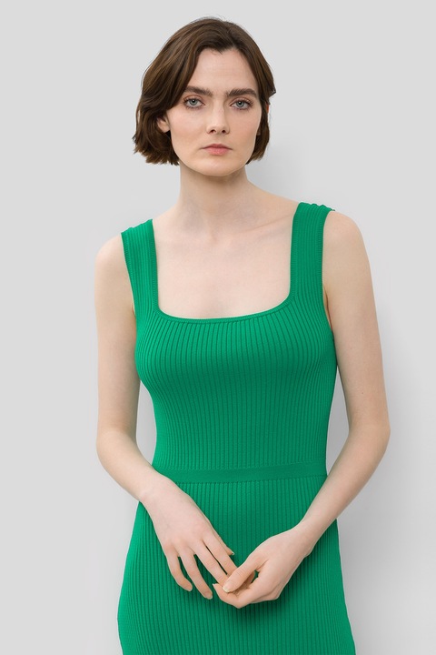 IVY OAK, Рипсена рокля с квадратно деколте Kata, Зелен