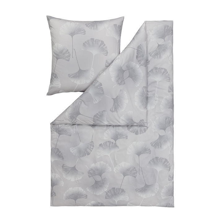 Set lenjerie de pat, Estella, Bumbac, Gri